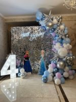 Фотозона из пайеток Серебро Холодное сердце